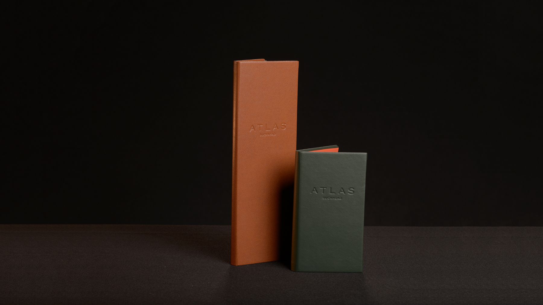 Leather menu covers.