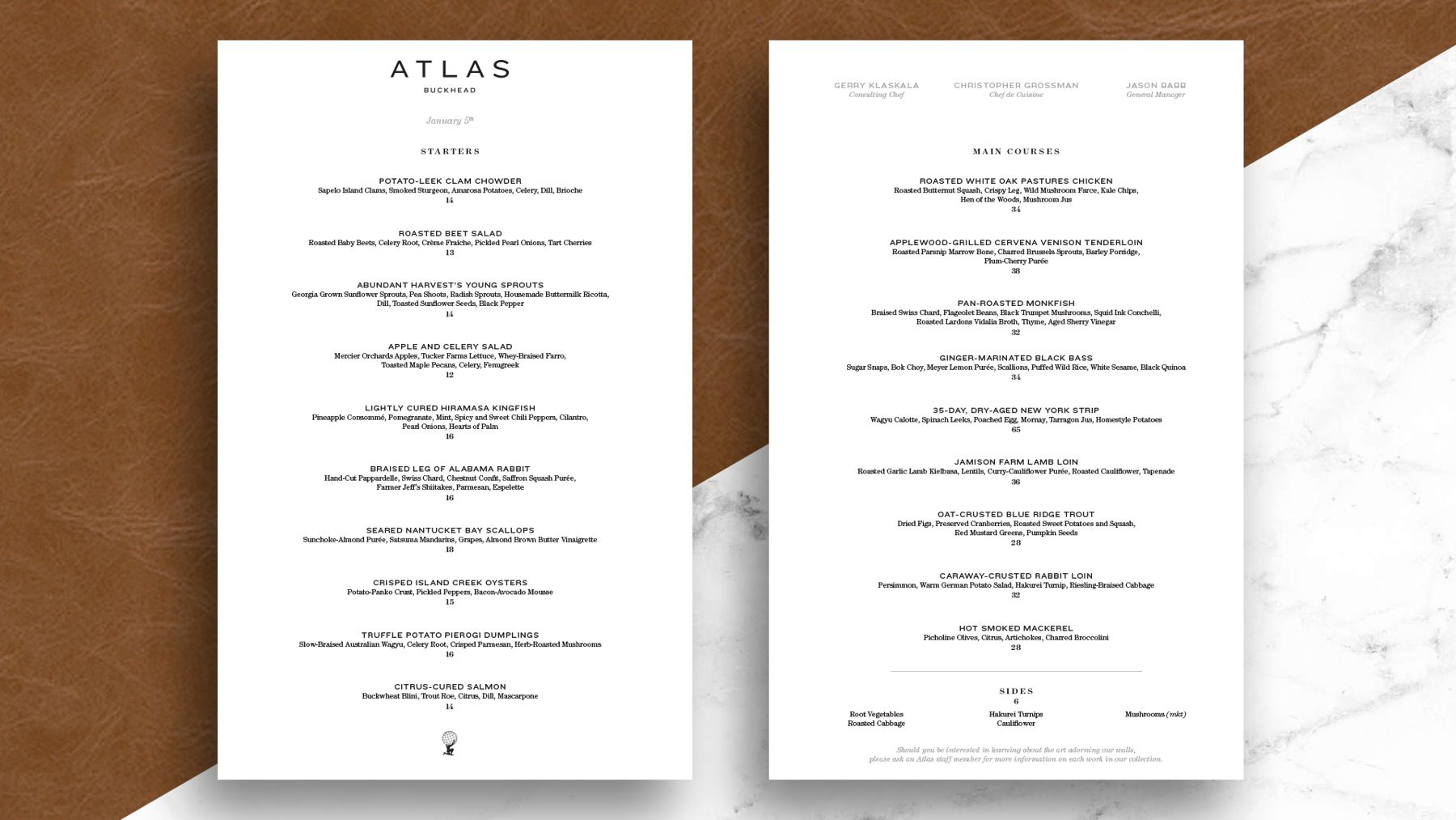 The menu system.