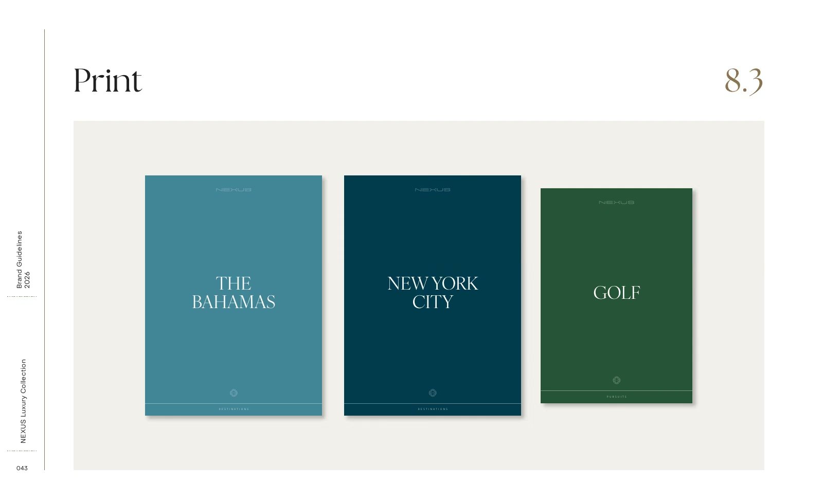 Print, one book per destination.
